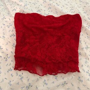 Kimchi Blue Red Lace Bandeau Intimates